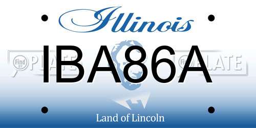 IBA86A Illinois License Plate