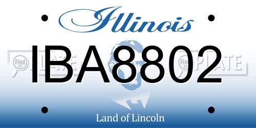 IBA8802 Illinois License Plate