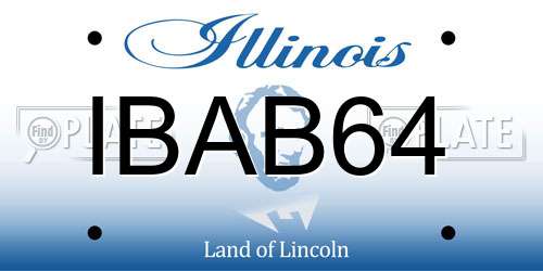 IBAB64 Illinois License Plate