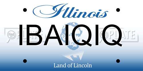 IBAIQIQ Illinois License Plate