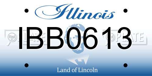 IBB0613 Illinois License Plate