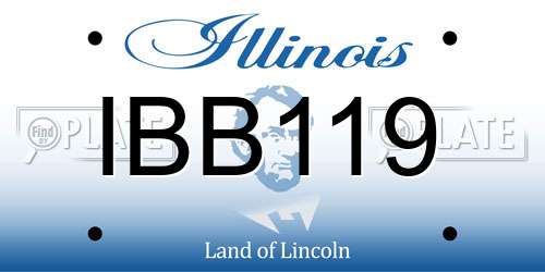 IBB119 Illinois License Plate
