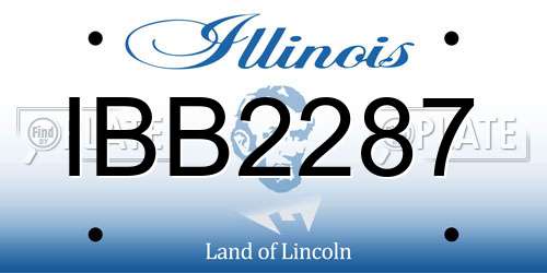 IBB2287 Illinois License Plate