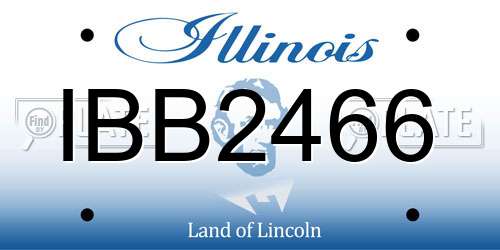 IBB2466 Illinois License Plate