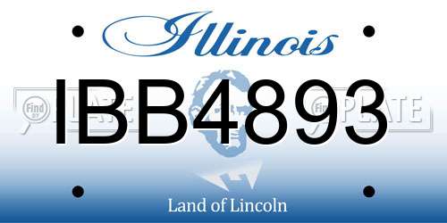 IBB4893 Illinois License Plate