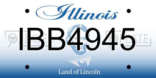 IBB4945 Illinois License Plate