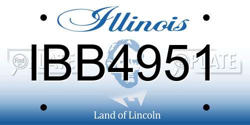 IBB4951 Illinois License Plate