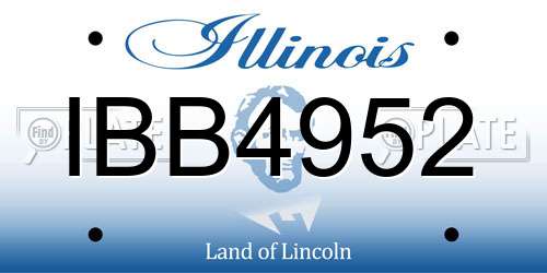 IBB4952 Illinois License Plate