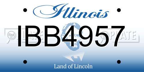 IBB4957 Illinois License Plate
