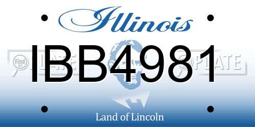 IBB4981 Illinois License Plate