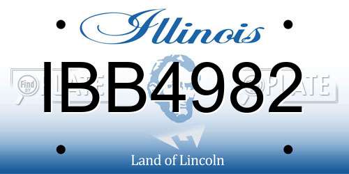 IBB4982 Illinois License Plate