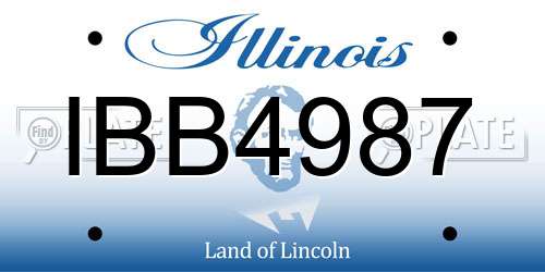 IBB4987 Illinois License Plate
