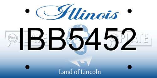 IBB5452 Illinois License Plate