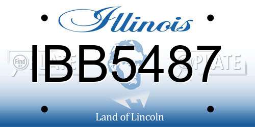 IBB5487 Illinois License Plate