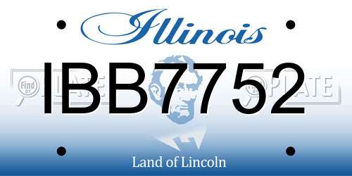 IBB7752 Illinois License Plate