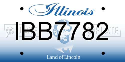 IBB7782 Illinois License Plate