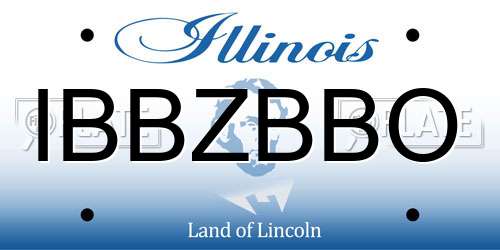 IBBZBBO Illinois License Plate