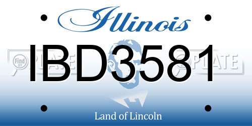 IBD3581 Illinois License Plate