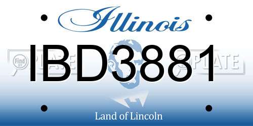 IBD3881 Illinois License Plate