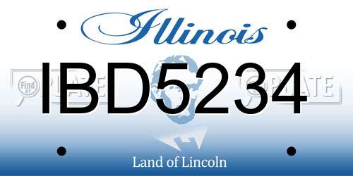 IBD5234 Illinois License Plate