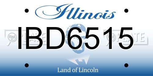 IBD6515 Illinois License Plate