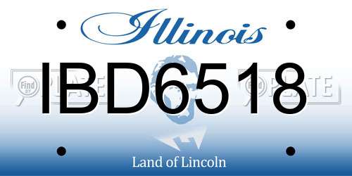 IBD6518 Illinois License Plate