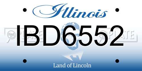 IBD6552 Illinois License Plate