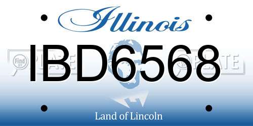IBD6568 Illinois License Plate
