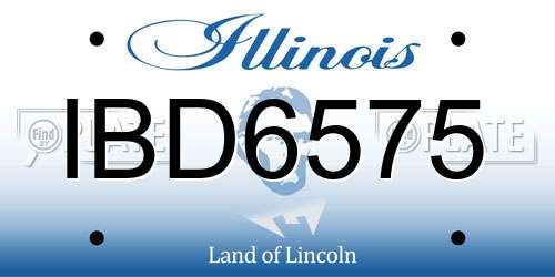 IBD6575 Illinois License Plate