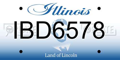 IBD6578 Illinois License Plate