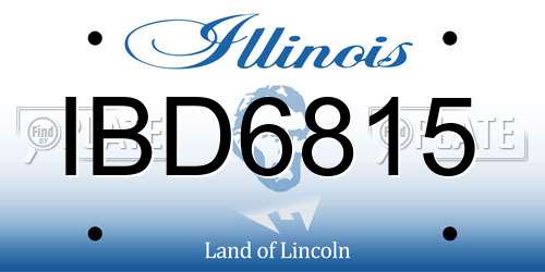 IBD6815 Illinois License Plate