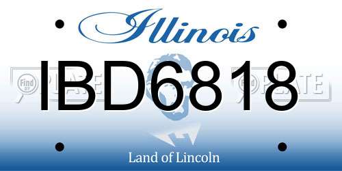 IBD6818 Illinois License Plate