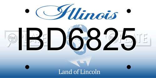 IBD6825 Illinois License Plate