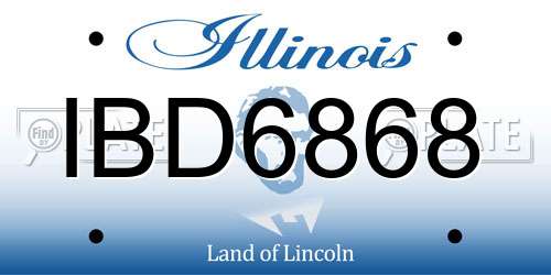 IBD6868 Illinois License Plate