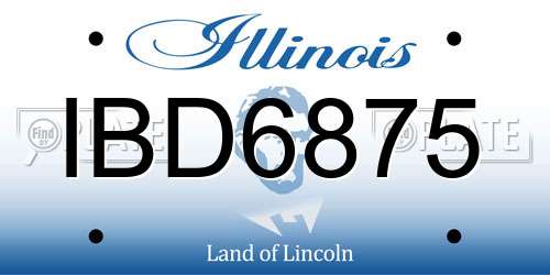 IBD6875 Illinois License Plate