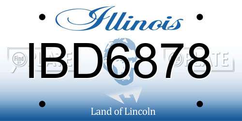 IBD6878 Illinois License Plate