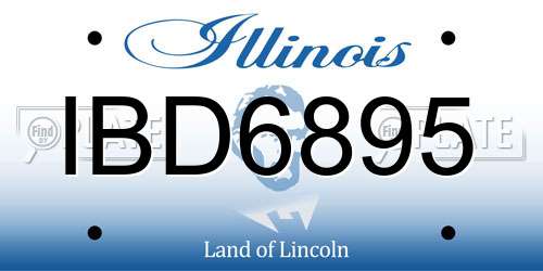 IBD6895 Illinois License Plate