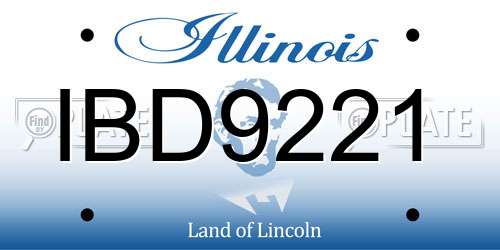 IBD9221 Illinois License Plate