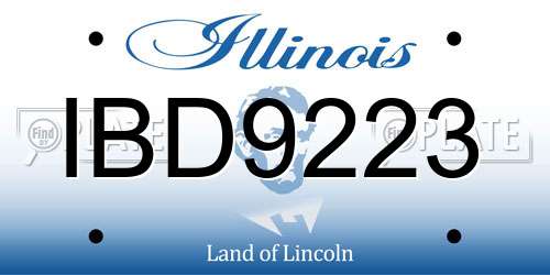 IBD9223 Illinois License Plate