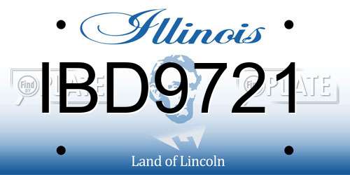 IBD9721 Illinois License Plate