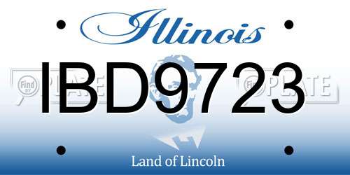 IBD9723 Illinois License Plate