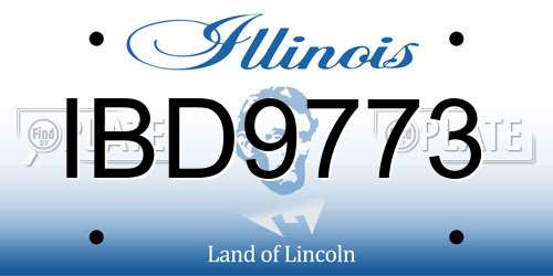 IBD9773 Illinois License Plate