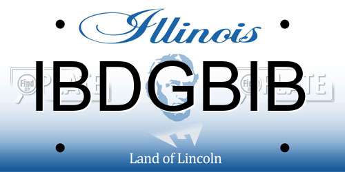 IBDGBIB Illinois License Plate