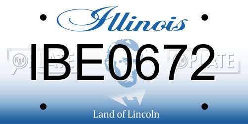 IBE0672 Illinois License Plate
