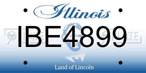 IBE4899 Illinois License Plate