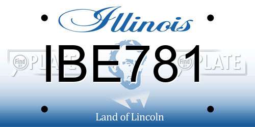 IBE781 Illinois License Plate