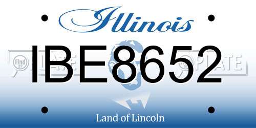 IBE8652 Illinois License Plate
