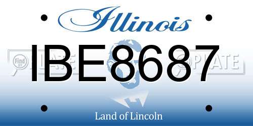 IBE8687 Illinois License Plate
