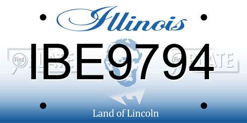 IBE9794 Illinois License Plate