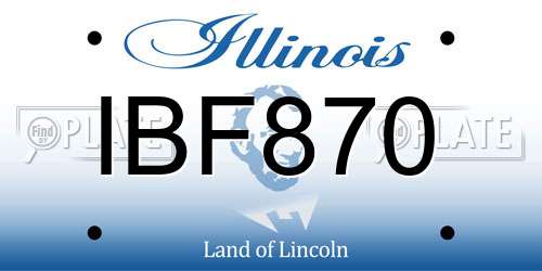 IBF870 Illinois License Plate